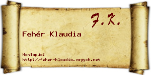 Fehér Klaudia névjegykártya