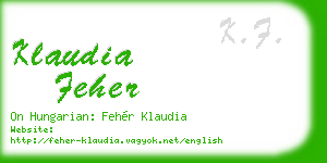 klaudia feher business card